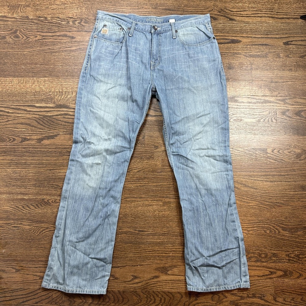 Cinch Silas Jeans Mens 40x34 Blue Light Wash Straight Denim Western Cowboy